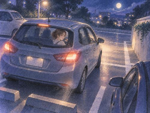 夜の駐車場で後ろへ下がる車を止められない夢