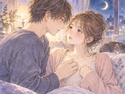 好きな男性と近い距離で見つめ合う女性