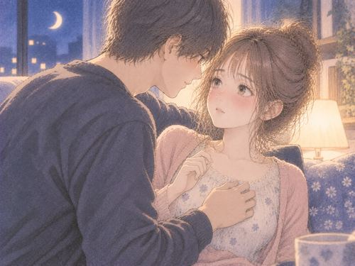 近づく相手との距離を意識する女性