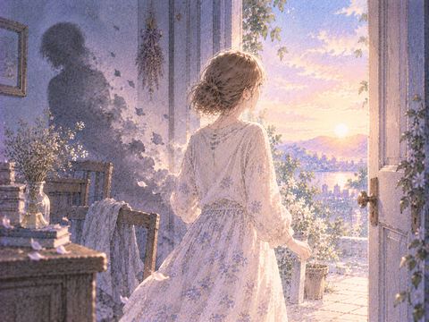 閉じた部屋から夜明けへ溶ける古い影