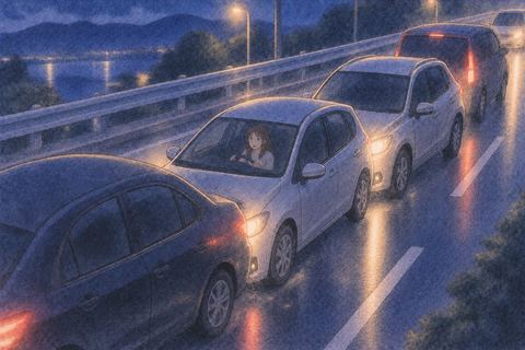 複数の車が連なって接触する玉突き事故の夢