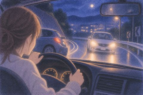 夜道で衝突直前に車を避ける夢