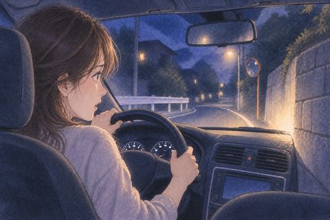 夜の曲がり角で自分の車を壁にぶつける夢