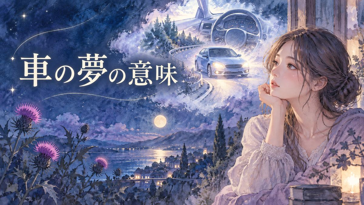 月明かりの夜道で車の夢を思い返す大人の女性