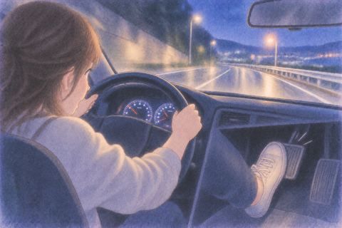 ブレーキを踏んでも減速しない車内の夢