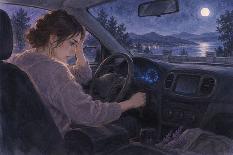 夜の車内でエンジンをかけようとしても反応しない夢