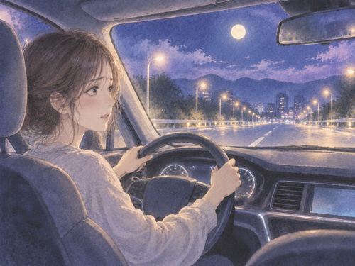 初めて車を動かすように慎重にハンドルを握る人物