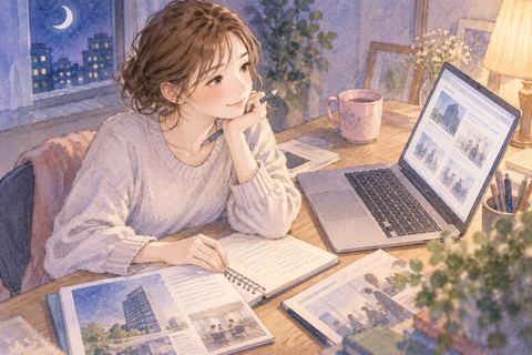 求人情報を見ながら応募を考える女性