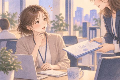 仕事の誘いを受けて驚く女性
