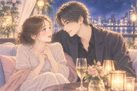 芸能人風の人物から優しく好意を向けられ戸惑う女性