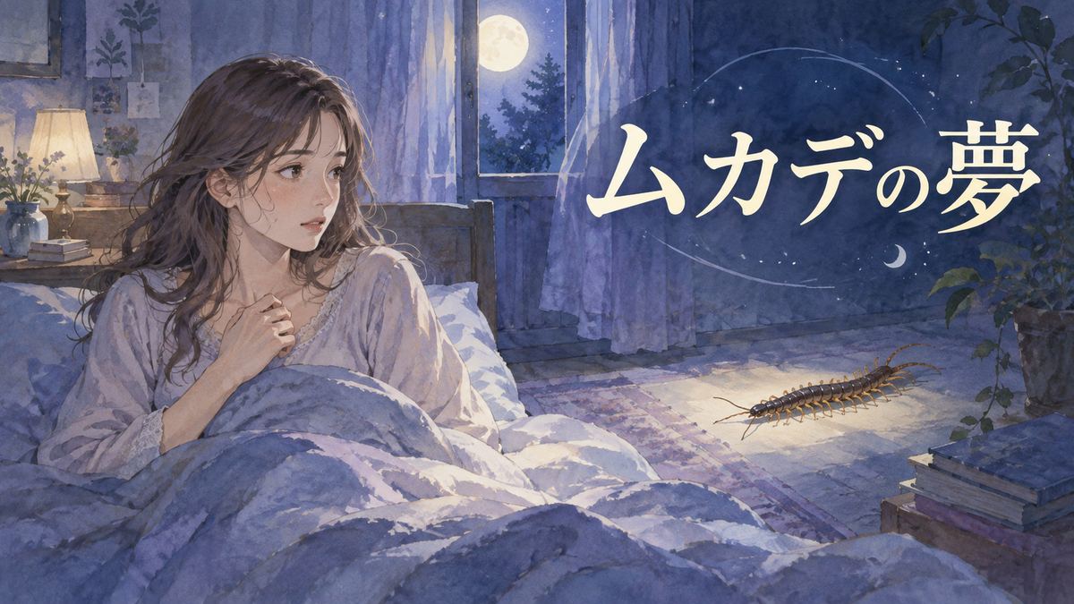 月明かりの部屋でムカデの夢を思い返す大人の女性