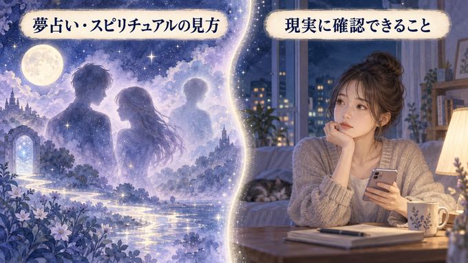 夢の浮気イメージと現実の出来事を分けて考える図