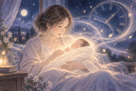 夜の夢の中で気づくと腕の中に赤ちゃんがいて戸惑う女性