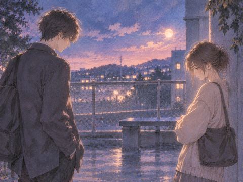 少し距離を置いて向き合う幼馴染二人