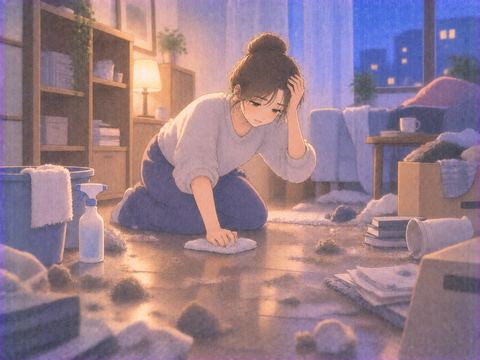 掃除してもきれいにならない夢を表す夢の場面
