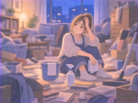 掃除が終わらない夢を表す夢の場面