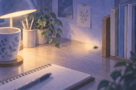 夜の机の近くに小さなモザイクの気配を見つける夢