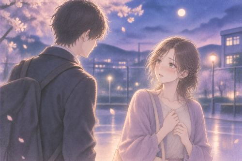 昔好きだった人から告白され懐かしそうに微笑む女性