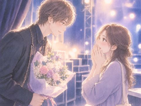 華やかな人物から告白され驚きと喜びを見せる女性