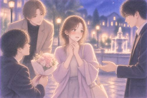 複数の人から好意を向けられ嬉しさと戸惑いが混ざる女性