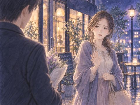 告白する相手との距離を保ちながら静かに困った表情をする女性