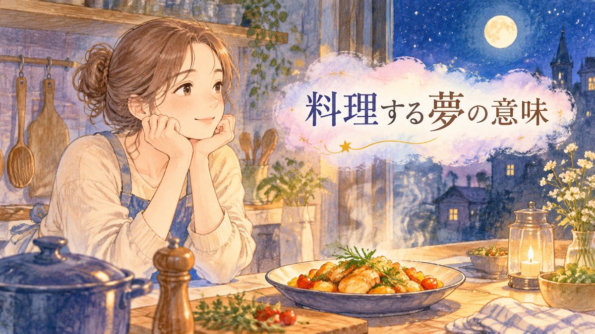 夜の部屋で料理と月明かりを見る女性