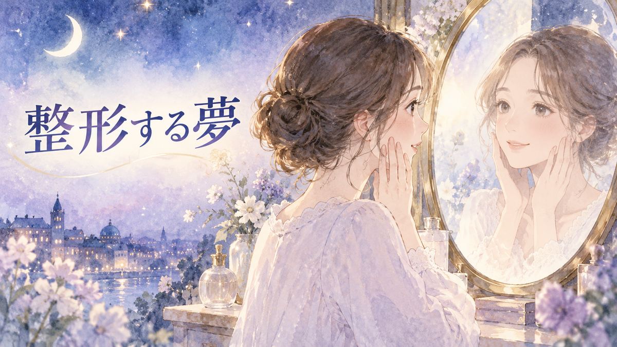 鏡に映る新しい自分を見つめる大人の女性