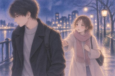 好きな人にそっけなく背を向けられ不安そうにする女性