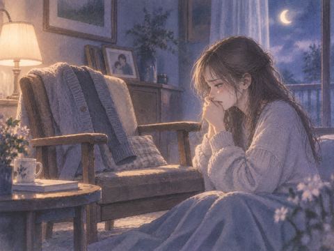父親の面影が残る椅子のそばで涙を流す女性