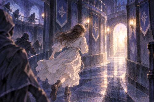 ゲーム会場から出口へ走る参加者