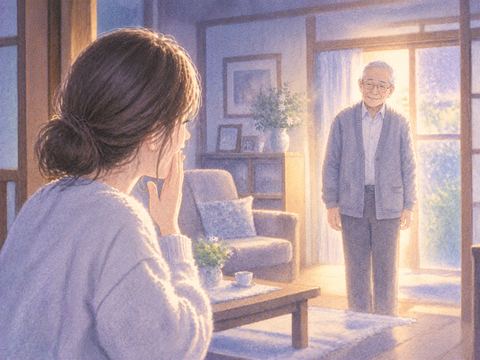 少し離れた亡くなったおじいちゃんに戸惑う夢の場面
