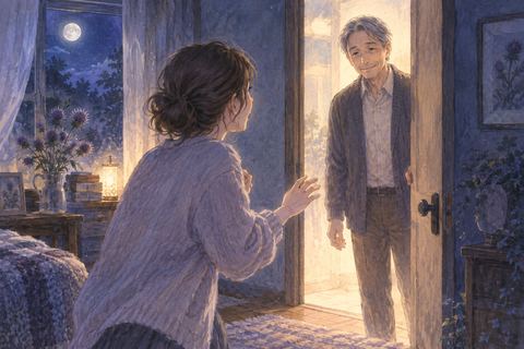 夢の中で再び現れた亡くなった人に驚きながら近づく人物
