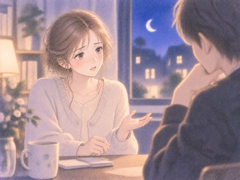 相手に理由を尋ねる女性