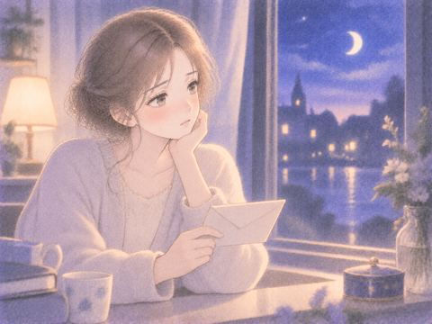 答えのないまま窓辺で考え込む女性