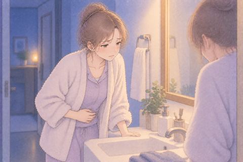 トイレの後も浮かない表情の女性