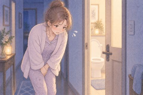 間に合わず戸惑う女性
