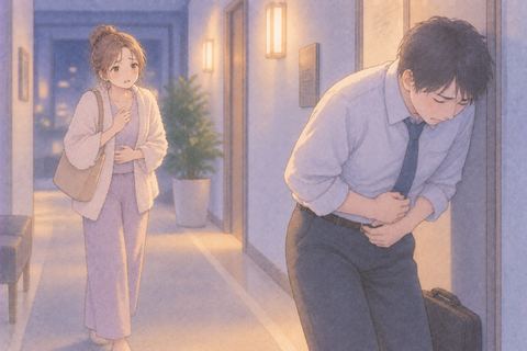 体調の悪そうな人を気遣う女性