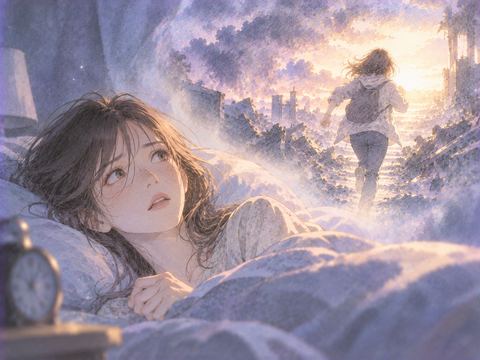 逃げる夢から途中で目覚める人物