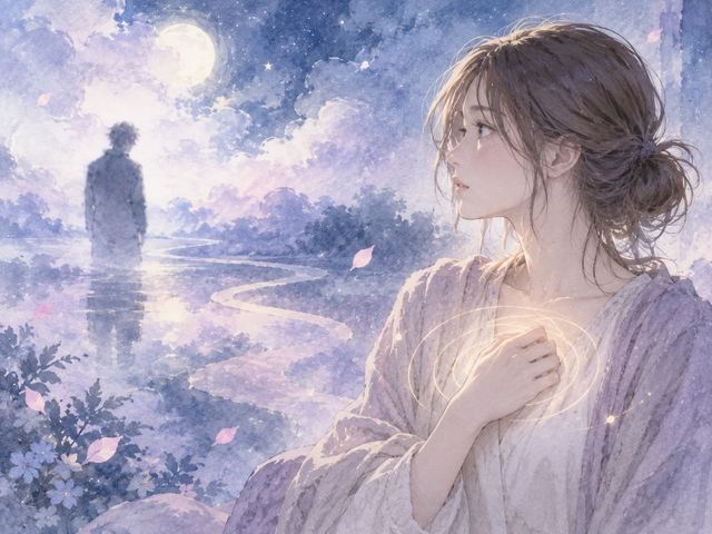 夢の人物を見つめながら自分の気持ちを振り返る女性