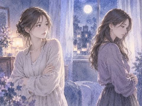 少し距離を置いて向かい合う二人の女性