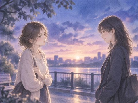距離を保ちながら穏やかに向き合う二人