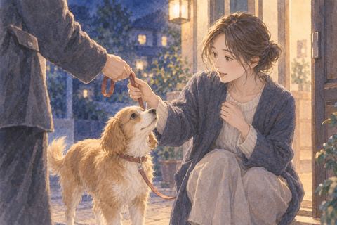 犬を手渡され受け取る人物の夢