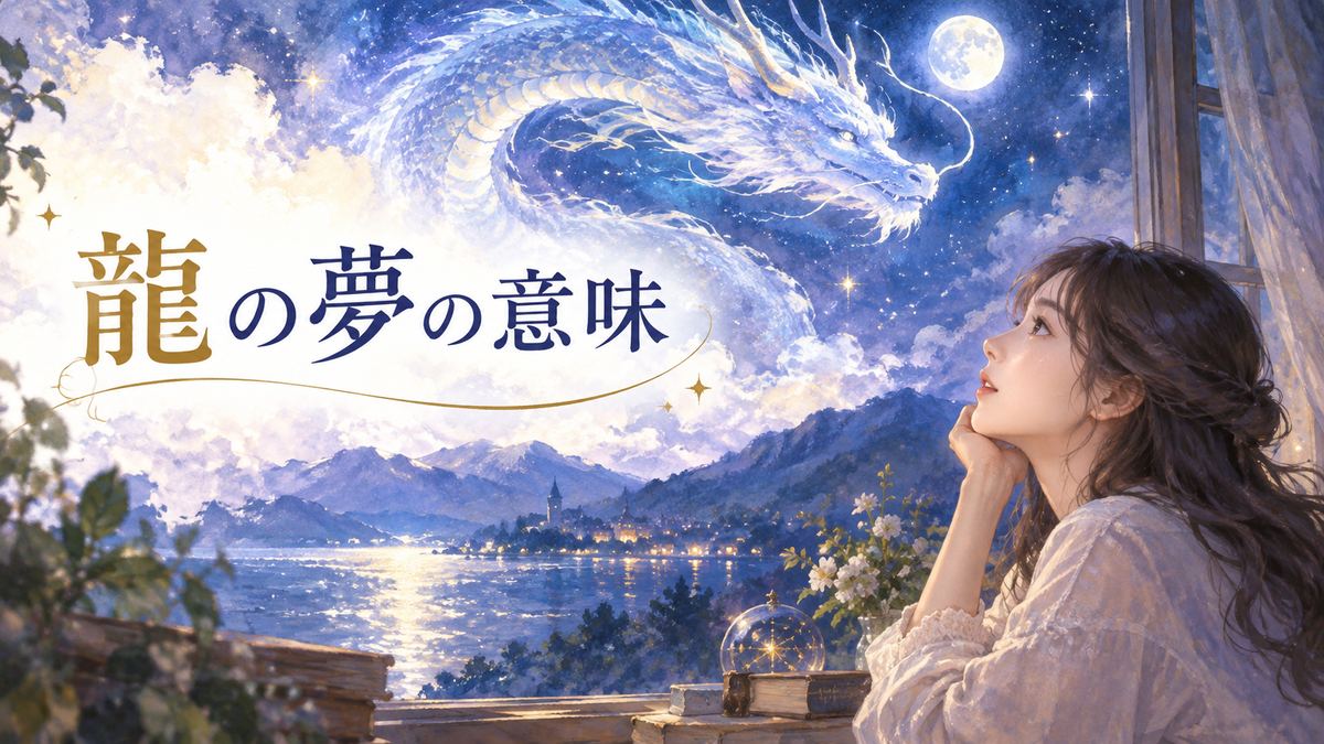 夜空の龍を見上げる大人の女性
