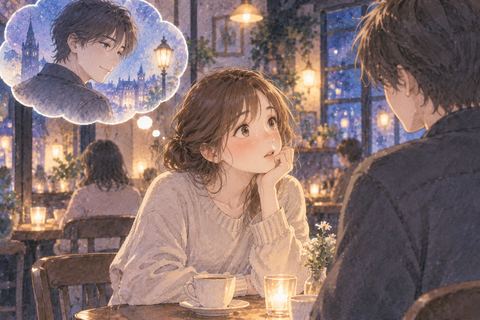夢と同じ人物に気づく女性