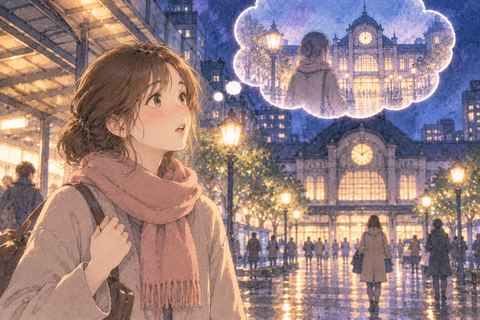見覚えのある景色に夢を思い出す女性