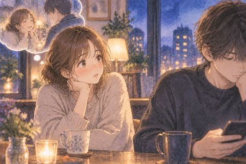 相手の小さな変化に気づく女性