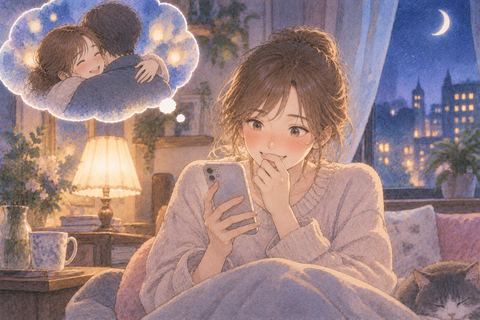 願っていた知らせを受け取り喜ぶ女性