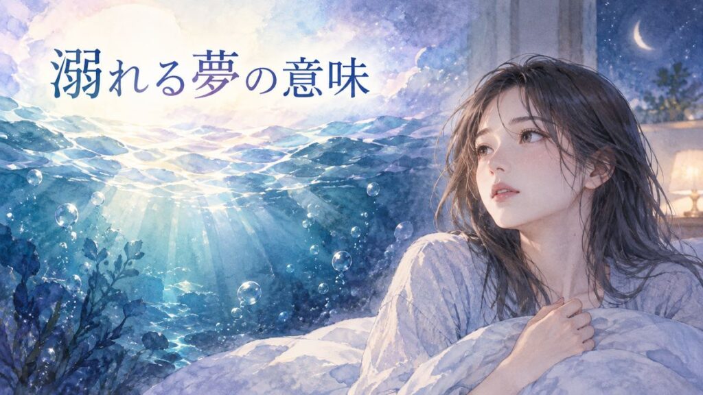 水の夢の余韻を感じる大人の女性と水面