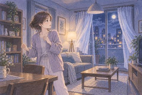 揺れたあとも何も壊れていない部屋
