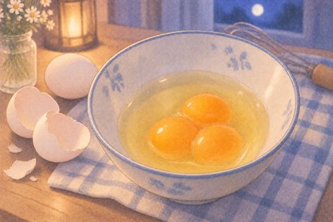 一つの卵から複数の黄身が出た器